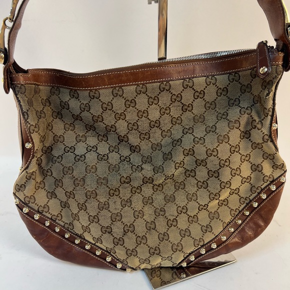 Gucci Pelham Web Hobo Studded GG Canvas Medium - Picture 4 of 12